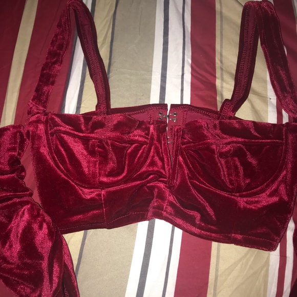 Velvet wine bustier - Picture 3 of 3